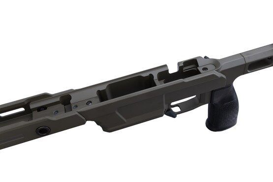 Right-handed bolt action chassis.
